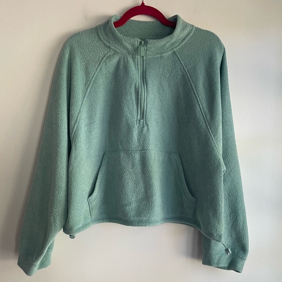 Old Navy Tops - Old Navy Sage Green Half-Zip Fleece Sweatshirt Size L